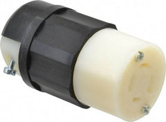 Leviton - 250 VAC, 20 Amp, L15-20R Configuration, Industrial Grade, Self Grounding Connector - 3 Phase, 3 Poles, 0.595 to 0.895 Inch Cord Diameter - USA Tool & Supply