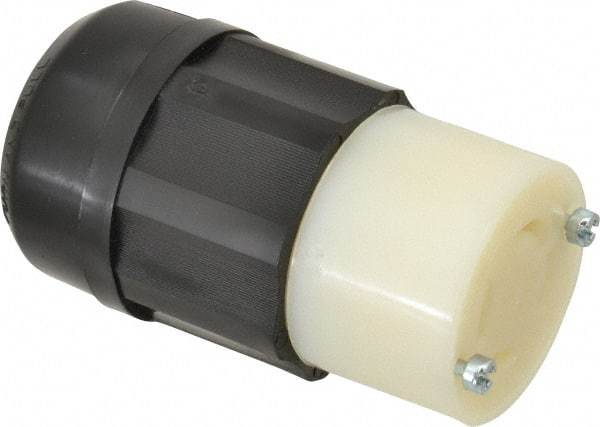 Leviton - 125/250 VAC, 30 Amp, L14-30R Configuration, Industrial Grade, Self Grounding Connector - 1 Phase, 3 Poles, 0.595 to 1.15 Inch Cord Diameter - USA Tool & Supply