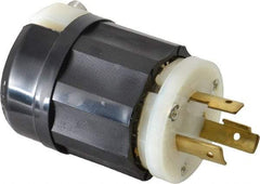 Leviton - 125 VAC, 20 Amp, L5-20P Configuration, Industrial Grade, Self Grounding Connector - 1 Phase, 2 Poles, 0.385 to 0.78 Inch Cord Diameter - USA Tool & Supply