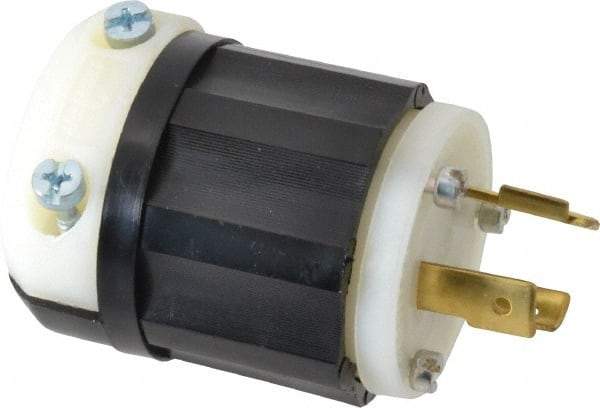 Leviton - 277 VAC, 20 Amp, L7-20P Configuration, Industrial Grade, Self Grounding Plug - 1 Phase, 2 Poles, 0.385 to 0.78 Inch Cord Diameter - USA Tool & Supply