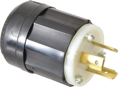 Leviton - 480 VAC, 20 Amp, L8-20P Configuration, Industrial Grade, Self Grounding Plug - 1 Phase, 2 Poles, 0.385 to 0.78 Inch Cord Diameter - USA Tool & Supply