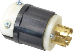 Leviton - 120/208 VAC, 30 Amp, L21-30P Configuration, Industrial Grade, Self Grounding Plug - 3 Phase, 4 Poles, 0.595 to 1.15 Inch Cord Diameter - USA Tool & Supply