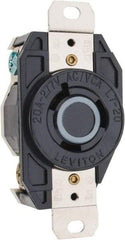 Leviton - 277 VAC, 20 Amp, L7-20R NEMA, Self Grounding Receptacle - 2 Poles, 3 Wire, Female End, Black - USA Tool & Supply