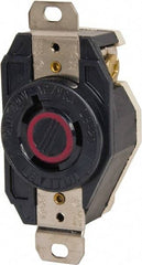Leviton - 480 VAC, 20 Amp, L8-20R NEMA, Self Grounding Receptacle - 2 Poles, 3 Wire, Female End, Black - USA Tool & Supply