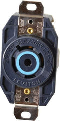 Leviton - 120/208 VAC, 20 Amp, L21-20R NEMA, Self Grounding Receptacle - 4 Poles, 5 Wire, Female End, Black - USA Tool & Supply