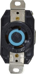 Leviton - 250 VAC, 30 Amp, L15-30R NEMA, Self Grounding Receptacle - 3 Poles, 4 Wire, Female End, Black - USA Tool & Supply