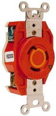 Leviton - 125 VAC, 20 Amp, L5-20R NEMA Configuration, Orange, Industrial Grade, Isolated Ground Single Receptacle - 1 Phase, 2 Poles, 3 Wire, Flush Mount - USA Tool & Supply