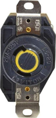 Leviton - 125 VAC, 20 Amp, L5-20R NEMA, Self Grounding Receptacle - 2 Poles, 3 Wire, Female End, Black - USA Tool & Supply