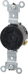 Leviton - 250 VAC, 15 Amp, L6-15R NEMA, Self Grounding Receptacle - 2 Poles, 3 Wire, Female End, Black - USA Tool & Supply
