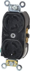 Leviton - 125 VAC, 15 Amp, L5-15R NEMA, Self Grounding Receptacle - 2 Poles, 3 Wire, Female End, Black - USA Tool & Supply
