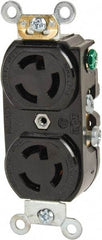 Leviton - 277 VAC, 15 Amp, L7-15R NEMA, Self Grounding Receptacle - 2 Poles, 3 Wire, Female End, Black - USA Tool & Supply