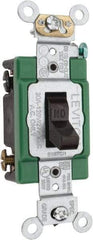 Leviton - 2 Pole, 120 to 277 VAC, 30 Amp, Industrial Grade, Toggle, Wall and Dimmer Light Switch - 1.31 Inch Wide x 4.06 Inch High - USA Tool & Supply