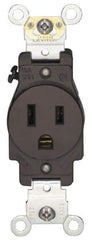 Hubbell Wiring Device-Kellems - 125 VAC, 30 Amp, 5-30R NEMA Configuration, Black/White, Industrial Grade, Self Grounding Single Receptacle - 1 Phase, 2 Poles, 3 Wire, Flush Mount - USA Tool & Supply