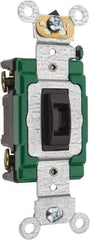 Leviton - 1 Pole, 120 to 277 VAC, 30 Amp, Industrial Grade, Toggle, Wall and Dimmer Light Switch - 1.31 Inch Wide x 4.06 Inch High - USA Tool & Supply