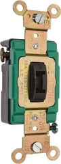 Leviton - 3 Pole, 120 to 277 VAC, 30 Amp, Industrial Grade, Toggle, Wall and Dimmer Light Switch - 1.31 Inch Wide x 4.06 Inch High - USA Tool & Supply