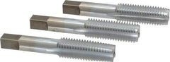 Made in USA - 3/4-10 UNC, 4 Flute, Bottoming, Plug & Taper, Chrome Finish, High Speed Steel Tap Set - Right Hand Cut, 4-1/4" OAL, 2" Thread Length, 2B/3B Class of Fit - USA Tool & Supply