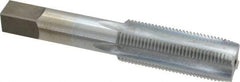 Made in USA - 3/4-16 UNF 3B 4 Flute Chrome Finish High Speed Steel Straight Flute Standard Hand Tap - Plug, Right Hand Thread, 4-1/4" OAL, 2" Thread Length, H3 Limit, Oversize - Exact Industrial Supply