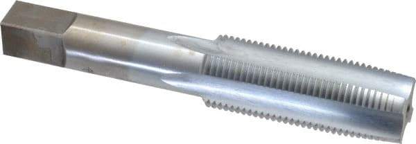 Made in USA - 3/4-16 UNF 3B 4 Flute Chrome Finish High Speed Steel Straight Flute Standard Hand Tap - Taper, Right Hand Thread, 4-1/4" OAL, 2" Thread Length, H3 Limit, Oversize - USA Tool & Supply