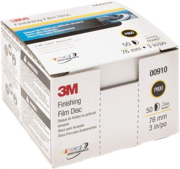 3M - 3" Diam, Aluminum Oxide Hook & Loop Disc - Fine Grade, Coated, Series 260L - USA Tool & Supply