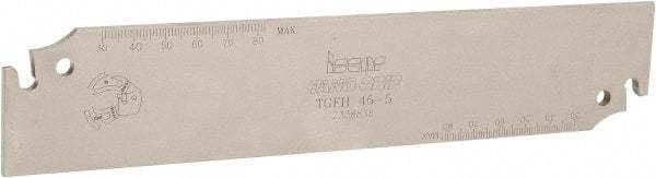 Iscar - 1.7717" Blade Height, 4mm Blade Width, 225mm OAL, Neutral Cut, Single End Indexable Cut-Off Blade - TGFH Blade, Tang-Grip Series - USA Tool & Supply