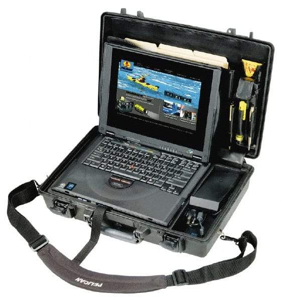 Pelican Products, Inc. - 13-15/16" Wide x 13-15/16" Deep x 4-11/16" High, Laptop/Tablet Case - Black, Plastic - USA Tool & Supply