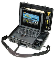 Pelican Products, Inc. - 13-15/16" Wide x 13-15/16" Deep x 4-11/16" High, Laptop/Tablet Case - Black, Plastic - USA Tool & Supply