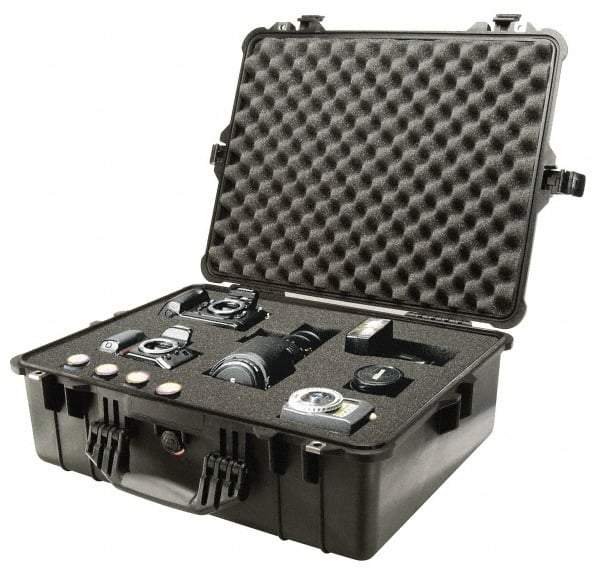 Pelican Products, Inc. - 19-23/64" Wide x 19-7/16" Deep x 8-51/64" High, Clamshell Hard Case - Black, Plastic - USA Tool & Supply