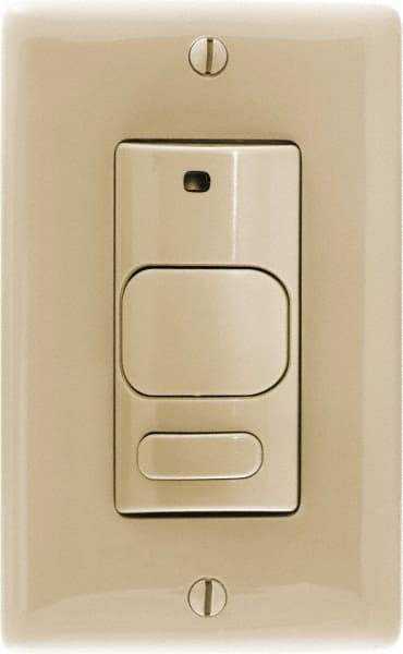 Hubbell Wiring Device-Kellems - 400 Square Ft. Coverage, Infrared Motion Sensor Wall Switch - 800 at 120 V Incandescent, 1,000 at 120 V and 1,800 at 277 V Fluorescent, 120 to 277 VAC, Ivory - USA Tool & Supply