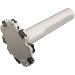 Iscar - Shank Connection, 0.197" Cutting Width, 21.4mm Depth of Cut, 63mm Cutter Diam, 10 Tooth Indexable Slotting Cutter - 0.787" Shank Diam, ETS-LN08 Toolholder, LNET Insert, Right Hand Cutting Direction - USA Tool & Supply