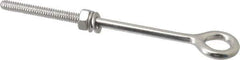 Value Collection - 1/4-20, Electropolished Finish, Stainless Steel Wire Turned Closed Eye Bolt - 2" Thread Length, 15/32" ID x 3/8" OD, 4-13/16" Shank Length - USA Tool & Supply