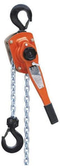 Value Collection - 6,000 Lb Lifting Capacity, 5' Lift Height, Lever Hoist - Made from Chain, 77 Lb Avg Pull to Lift Rated Load, 1 Chain - USA Tool & Supply