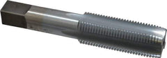 Made in USA - 1-12 UNF 3B 4 Flute Chrome Finish High Speed Steel Straight Flute Standard Hand Tap - Plug, Right Hand Thread, 5-1/8" OAL, 2-1/2" Thread Length, H4 Limit, Oversize - USA Tool & Supply