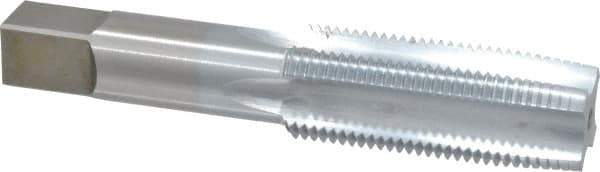 Made in USA - 1-12 UNF 3B 4 Flute Chrome Finish High Speed Steel Straight Flute Standard Hand Tap - Taper, Right Hand Thread, 5-1/8" OAL, 2-1/2" Thread Length, H4 Limit, Oversize - USA Tool & Supply