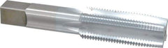 Made in USA - 1-12 UNF 3B 4 Flute Chrome Finish High Speed Steel Straight Flute Standard Hand Tap - Taper, Right Hand Thread, 5-1/8" OAL, 2-1/2" Thread Length, H4 Limit, Oversize - USA Tool & Supply