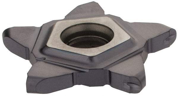Iscar - PENTA24N239 IC908 Grade, 0.0941" Cutting Width, Carbide Cutoff Insert - Neutral Lead Angle, 0.0079" Cnr Rad, TiAlN Coated - USA Tool & Supply