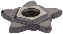 Iscar - PENTA24N239 IC908 Grade, 0.0941" Cutting Width, Carbide Cutoff Insert - Neutral Lead Angle, 0.0079" Cnr Rad, TiAlN Coated - USA Tool & Supply