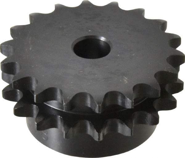 Browning - 18 Teeth, 1/2" Chain Pitch, Chain Size 40-2, Double Plain Bore Sprocket - 5/8" Bore Diam, 2.879" Pitch Diam, 3.14" Outside Diam - USA Tool & Supply