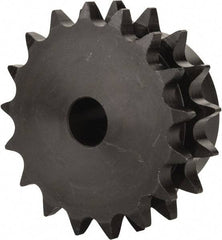 Browning - 17 Teeth, 5/8" Chain Pitch, Chain Size 50-2, Double Plain Bore Sprocket - 3/4" Bore Diam, 3.401" Pitch Diam, 3.72" Outside Diam - USA Tool & Supply