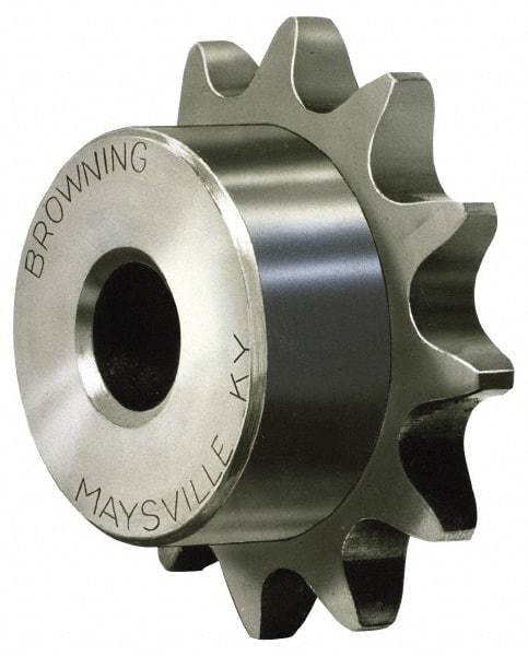 Browning - 14 Teeth, 3/4" Chain Pitch, Chain Size 60, Finished Bore Sprocket - 1-7/16" Bore Diam, 3.371" Pitch Diam, 3.74" Outside Diam - USA Tool & Supply