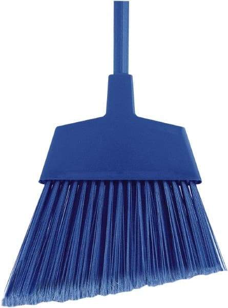 O-Cedar - 12" Wide, Blue Polypropylene Bristles, 48" Metal Handle, Angled Broom - Flagged - USA Tool & Supply