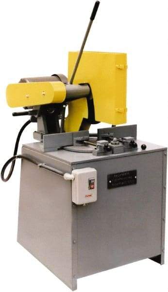 Kalamazoo - 16 or 18" Blade Diam, 1" Arbor Hole, Miter Chop & Cutoff Saw - 4,400 RPM, 10 hp, 220/440 Volts, 3 Phase - USA Tool & Supply