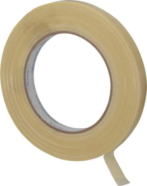 Intertape - 1/2" x 60 Yd Natural (Color) Rubber Adhesive Packaging Tape - Polyester Film Backing, 5.6 mil Thick, 175 Lb Tensile Strength, Series RG15 - USA Tool & Supply