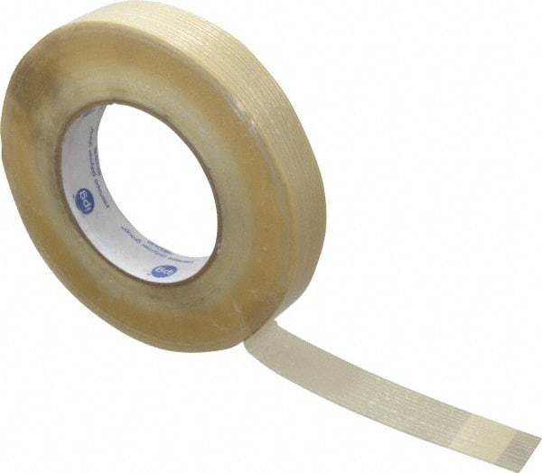 Intertape - 1" x 60 Yd Clear Rubber Adhesive Packaging Tape - Polyester Film Backing, 7.5 mil Thick, 333 Lb Tensile Strength, Series RG16 - USA Tool & Supply