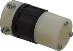 Leviton - 250 VAC, 15 Amp, L6-15R Configuration, Industrial Grade, Self Grounding Connector - 1 Phase, 2 Poles, 0.245 to 0.7 Inch Cord Diameter - USA Tool & Supply