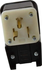 Leviton - 125 VAC, 30 Amp, 5-30P NEMA, Angled, Self Grounding, Industrial Grade Plug - 2 Pole, 3 Wire, 1 Phase, Nylon, Black - USA Tool & Supply