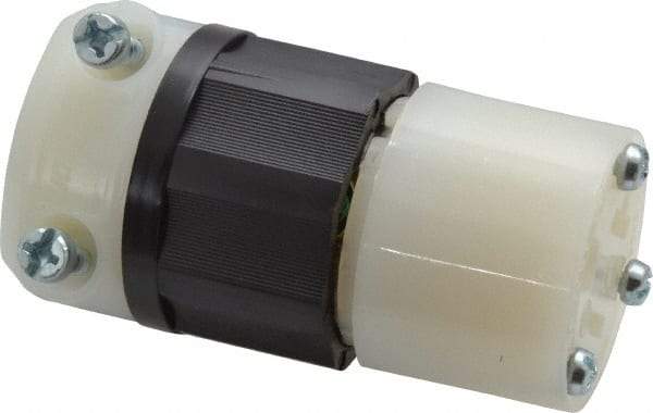 Leviton - 125 VAC, 20 Amp, 5-20R NEMA, Straight, Self Grounding, Industrial Grade Connector - 2 Pole, 3 Wire, 1 Phase, Nylon, Black, White - USA Tool & Supply