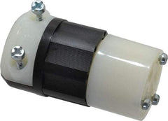 Leviton - 250 VAC, 20 Amp, 6-20R NEMA, Straight, Self Grounding, Industrial Grade Connector - 2 Pole, 3 Wire, 1 Phase, Nylon, Black, White - USA Tool & Supply