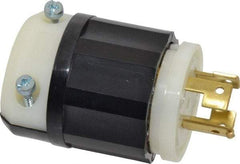 Leviton - 120/208 VAC, 20 Amp, NonNEMA Configuration, Industrial Grade, Ungrounded Plug - 3 Phase, 4 Poles, 0.595 to 0.895 Inch Cord Diameter - USA Tool & Supply