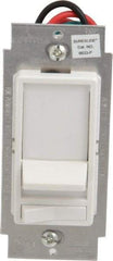 Leviton - 1 Pole, 120 VAC, 60 Hz, 600 Watt, Residential Grade, Rocker, Wall and Dimmer Light Switch - 1.73 Inch Wide x 4.13 Inch High, Incandescent - USA Tool & Supply