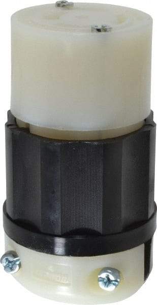 Leviton - 120/208 VAC, 20 Amp, NonNEMA Configuration, Industrial Grade, Ungrounded Connector - 3 Phase, 4 Poles, 0.385 to 0.895 Inch Cord Diameter - USA Tool & Supply
